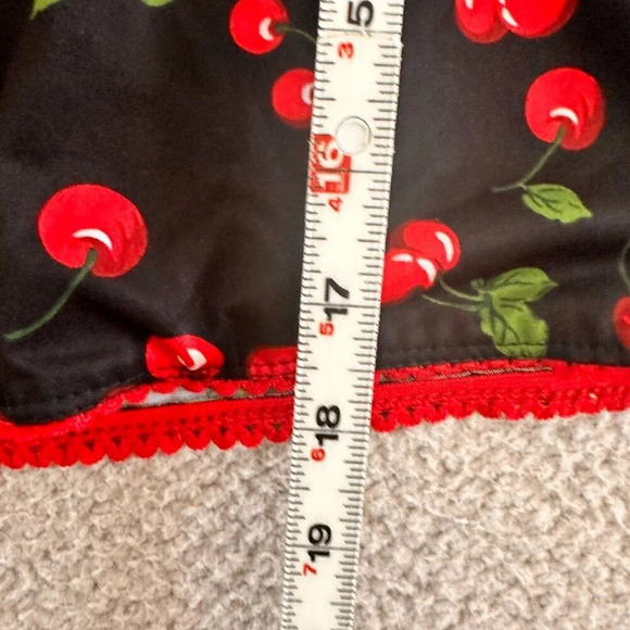 Pin Up Girl! Top Red Cherry Blouse Crop Bustier Retro Whimsical - Picture 4 of 15